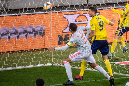 Marcus Berg of Sweden scores 1-0