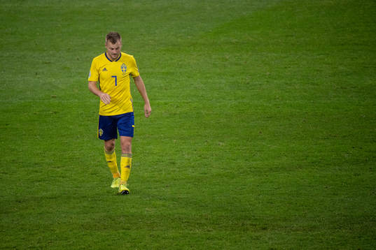 Sebastian Larsson of Sweden look dejected