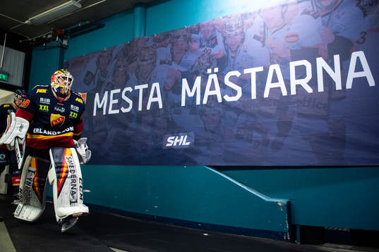 Djurgårdens målvakt Niklas Svedberg i spelargången