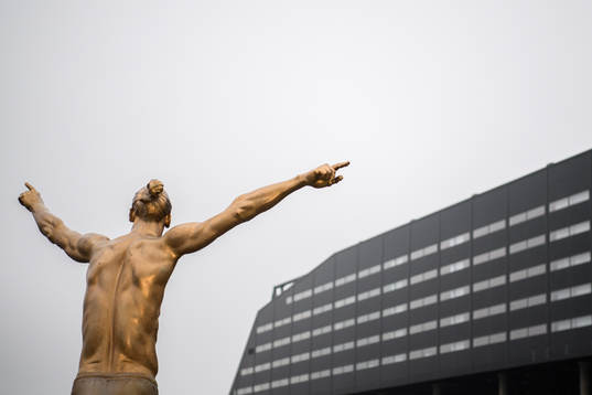 The statue of Zlatan Ibrahimovic photographed