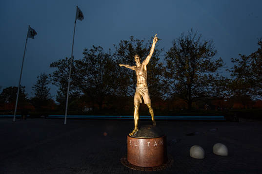 The statue of Zlatan Ibrahimovic photographed