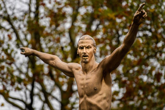 The statue of Zlatan Ibrahimovic photographed