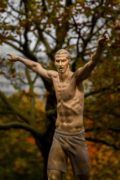 The statue of Zlatan Ibrahimovic photographed