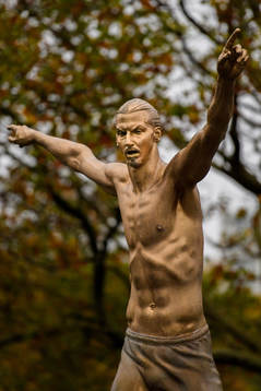 The statue of Zlatan Ibrahimovic photographed
