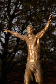 The statue of Zlatan Ibrahimovic photographed