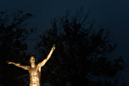 The statue of Zlatan Ibrahimovic photographed