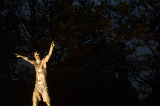 The statue of Zlatan Ibrahimovic photographed