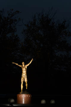 The statue of Zlatan Ibrahimovic photographed