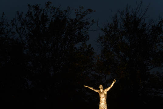 The statue of Zlatan Ibrahimovic photographed