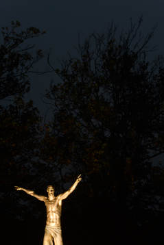 The statue of Zlatan Ibrahimovic photographed