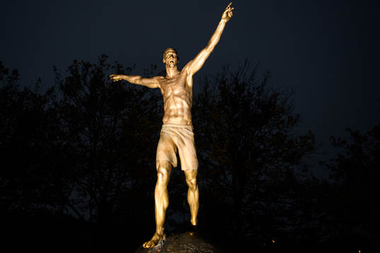 The statue of Zlatan Ibrahimovic photographed