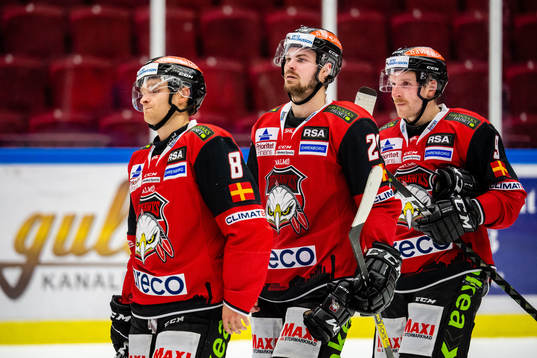 Malmö Redhawks Johan Olofsson, Emil Molin och Frederik