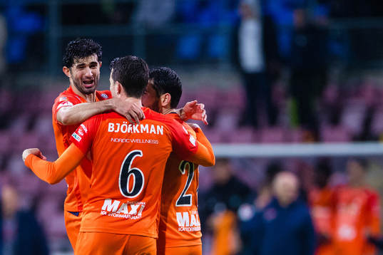 AFC Eskilstunas Sandro Tsveiba, Anel Rashkaj och Jesper