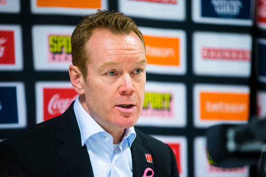 Örebros tränare Niklas Eriksson på presskonferensen