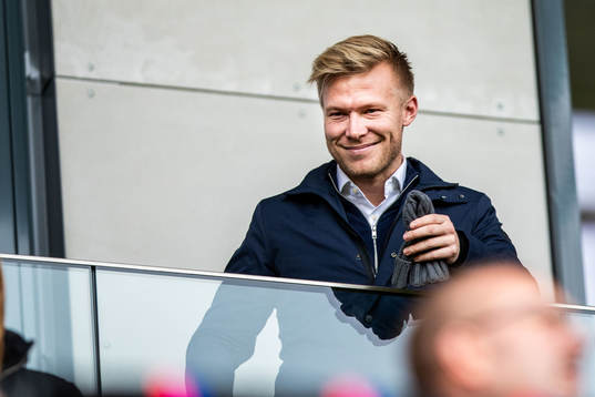 Helsingborgs Andreas Landgren på läktaren
