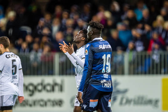 Babajide David Akintola of Rosenborg celebrates