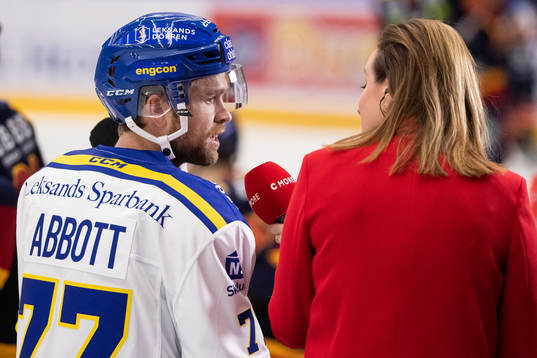 Leksands Spencer Abbott intervju innan ishockeymatchen i