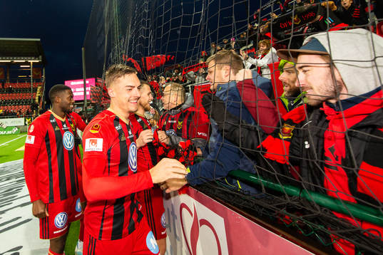 Östersunds Felix Hörberg jublar