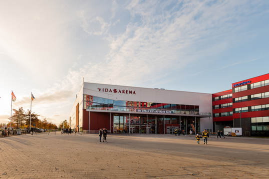 Vida arena exteriör före ishockeymatchen i SHL mellan