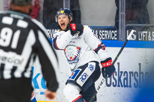 Linköpings Andrew Gordon jublar