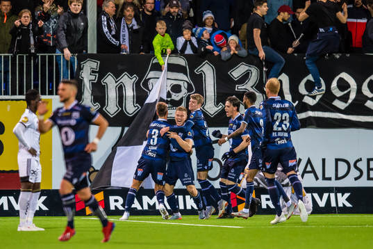 Torgil Øwre Gjertsen of Kristiansund celebrates