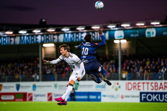 Mike Lindemann Jensen of Rosenborg and Aliou Coly of