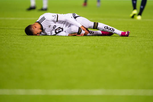 Bjørn Maars Johnsen of Rosenborg in pain