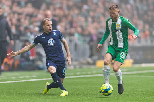 Malmö FFs Oscar Lewicki och Hammarbys Dennis Widgren