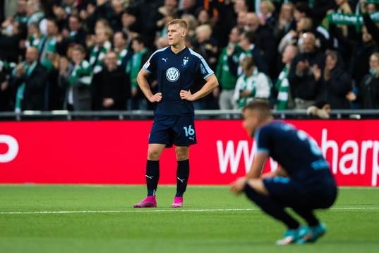 Malmö FFs Felix Beijmo och Eric Larsson deppar