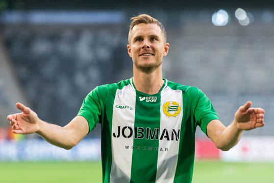 Hammarbys Richard Magyar jublar