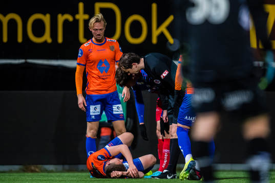 Jonas Grønner of Aalesund in pain