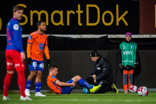 Jonas Grønner of Aalesund in pain