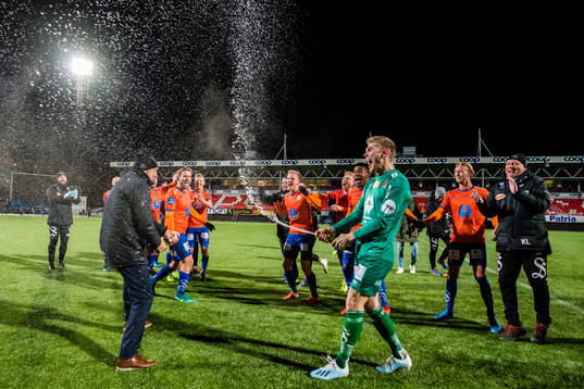 Lars Bohinen, head coach of Aalesund, and Andreas Lie of