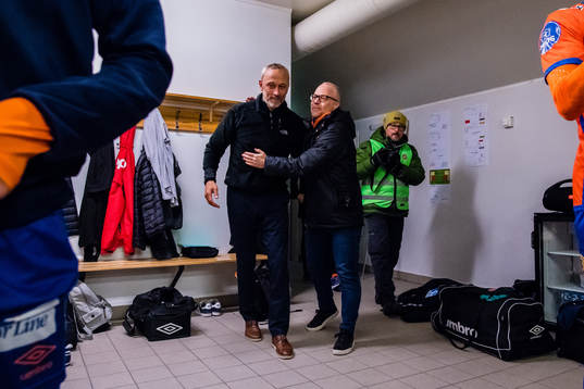 Lars Bohinen, head coach of Aalesund, and Geir Steinar Vik,