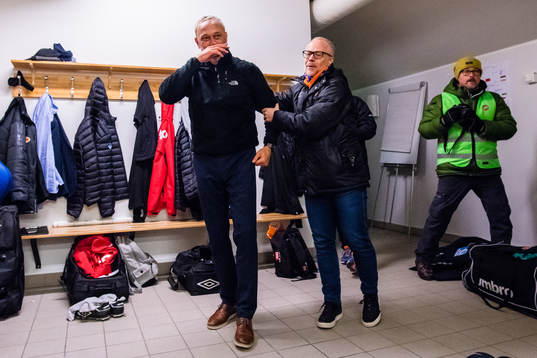 Lars Bohinen, head coach of Aalesund, and Geir Steinar Vik,
