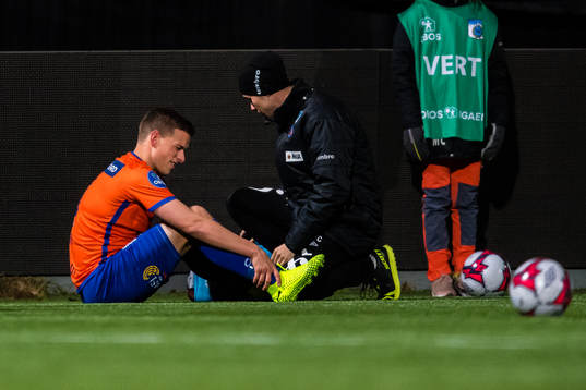 Jonas Grønner of Aalesund in pain