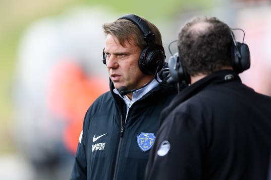 Falkenbergs tränare Hasse Eklund före fotbollsmatchen i
