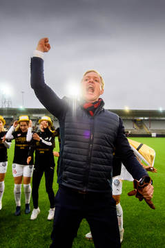 Rosengårds tränare Jonas Eidevall jublar