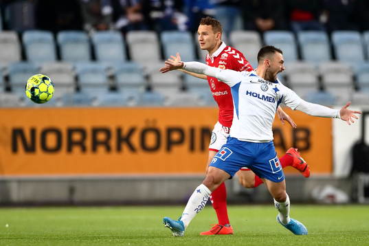 IFK Norrköpings Sead Haksabanovic  reagerar