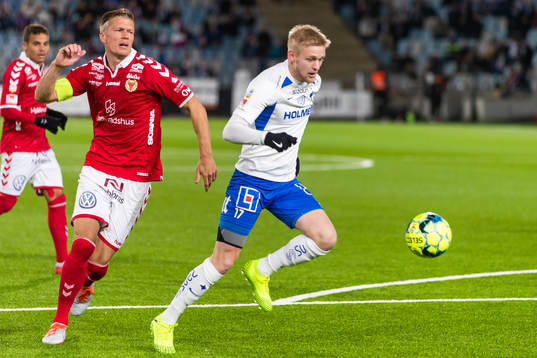 Kalmars Viktor Elm och IFK Norrköpings Kalle Holmberg