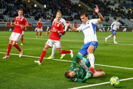 Räddning av Kalmars målvakt Lucas Hägg-Johansson