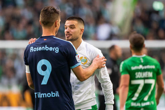 Malmö FFs Markus Rosenberg och Hammarbys Vladimir Rodic