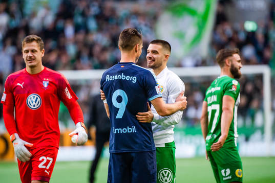Malmö FFs Markus Rosenberg och Hammarbys Vladimir Rodic