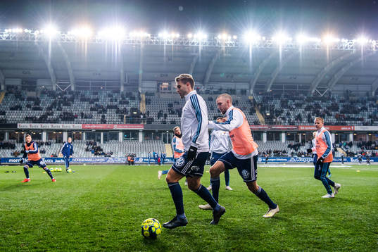 Djurgårdens Astrit Ajdarević och Marcus Danielson