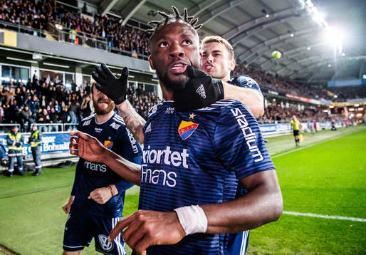 Djurgårdens Mohamed Buya Turay jublar