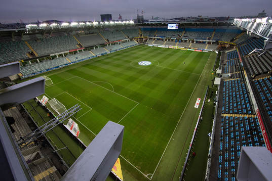 Vy över Gamla Ullevi innan fotbollsmatchen i Allsvenskan
