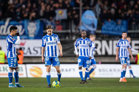 IFK Göteborgs Tobias Sana och Lasse Vibe deppar