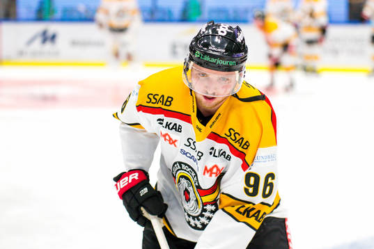 Luleås Robin Kovacs före ishockeymatchen i SHL mellan