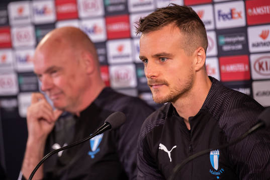 Uwe Rösler, head coach and Eric Larsson of Malmö FF