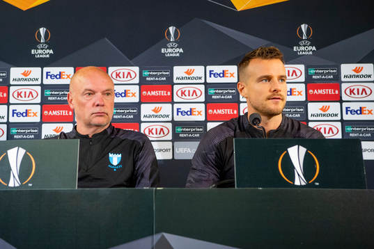 Uwe Rösler, head coach and Eric Larsson of Malmö FF